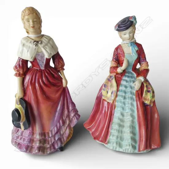 2 PARAGON CHINA FIGURINES LADY MELONIE & LADY CYNTHIA H185MM