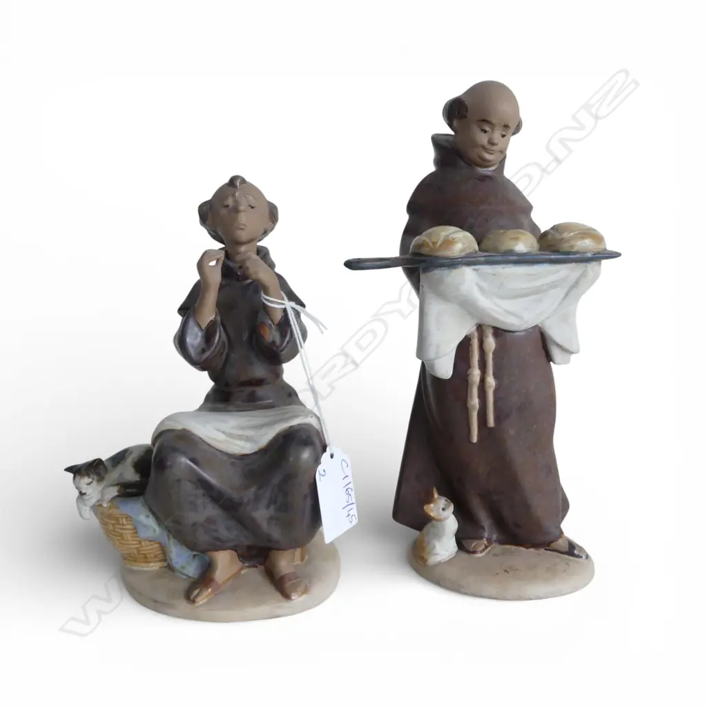 2 LLADRO MONKS #2201 & #2205 H.215mm Image 1++