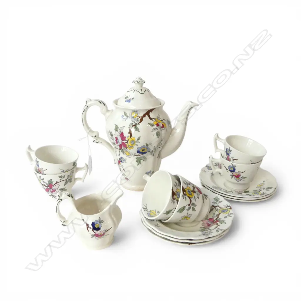 BOOTHS CHINA COFFEE SET CHINESE TREE PAT NO SUGAR BOWL Image 1++