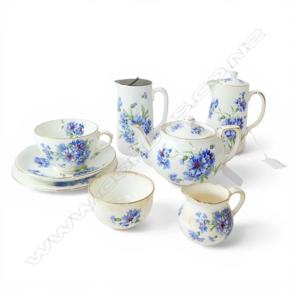 HAMMERSLY CHINA 3PC BATCHERLOR TEASET 2 LIDDED JUGS & CSP CORNFLOWER PAT Image 1++