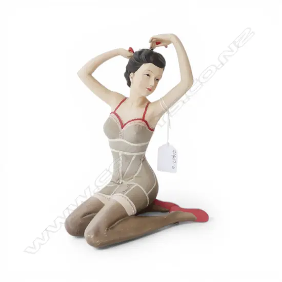 1950's CERAMIC PIN-UP FIGURINE, FAULTS H.210mm