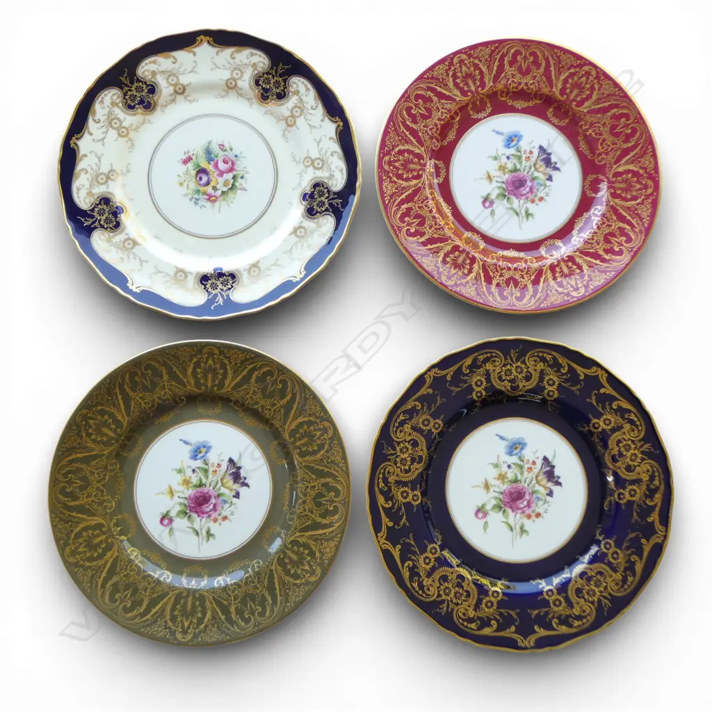 4 ROYAL WORCESTER CABINET PLATES 270mm dia Image 1++