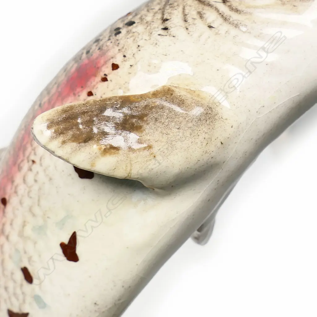 TITIAN STUDIO (1957-67) LEAPING BROWN TROUT FIGURINE, H.180 x 140mm, repair to fin Image 1++
