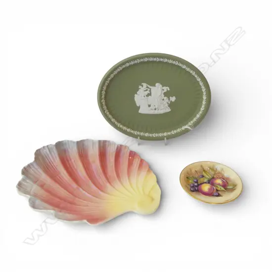 WEDGWOOD DISH + ROYAL WINTON DISH + AYNSLEY PIN DISH