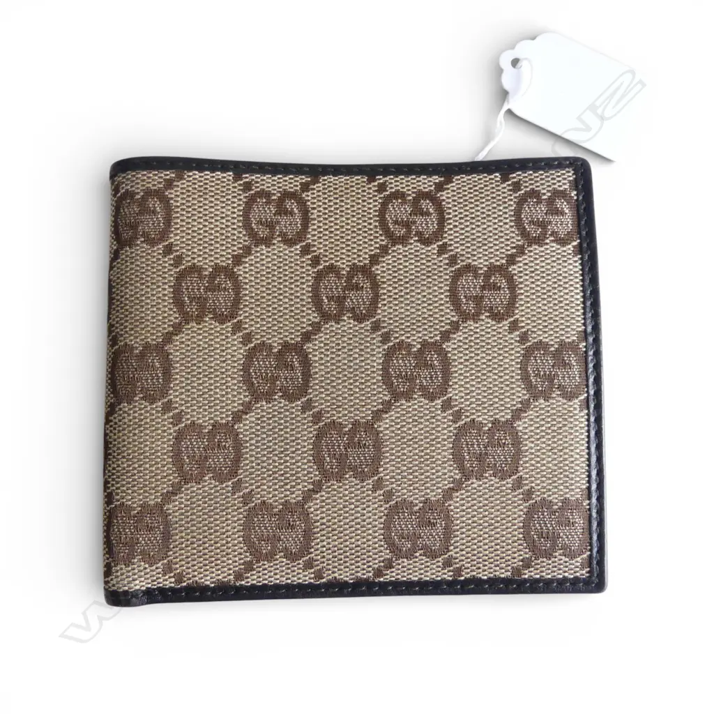 GUCCI LOGO & LEATHER WALLET in Gucci lidded named box maybe not original to this wallet Image 1++