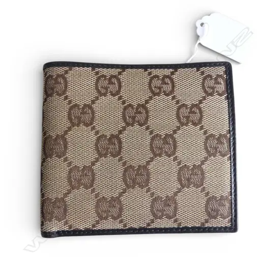 GUCCI LOGO & LEATHER WALLET in Gucci lidded named box maybe not original to this wallet