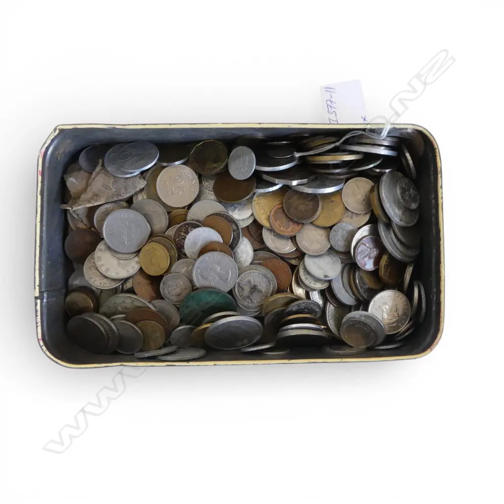 TIN OF OLDER WORLD COINAGE Image 1++