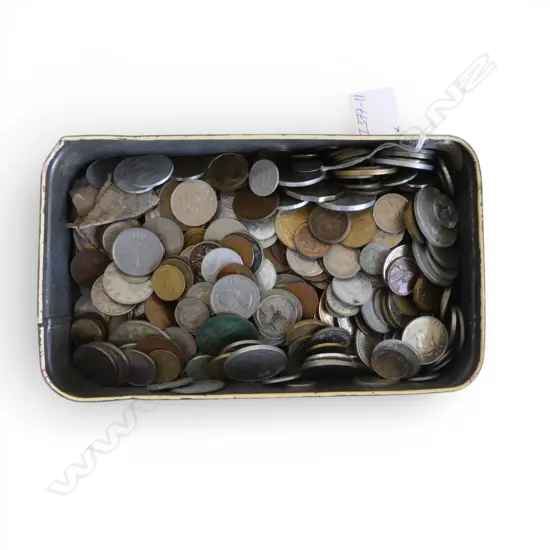 TIN OF OLDER WORLD COINAGE