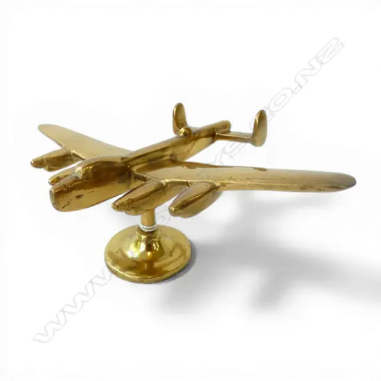 BRASS MODEL PLANE STATUETTE, H.70 x 130mm