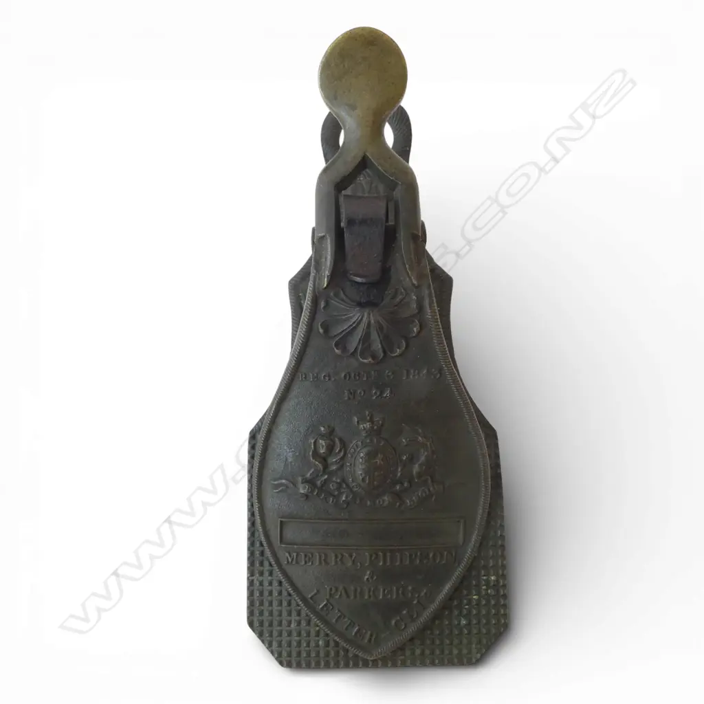 ANTIQUE MERRY, PHIPSON & PARKERS LETTER CLIP REG. 1843 L.185mm Image 1++