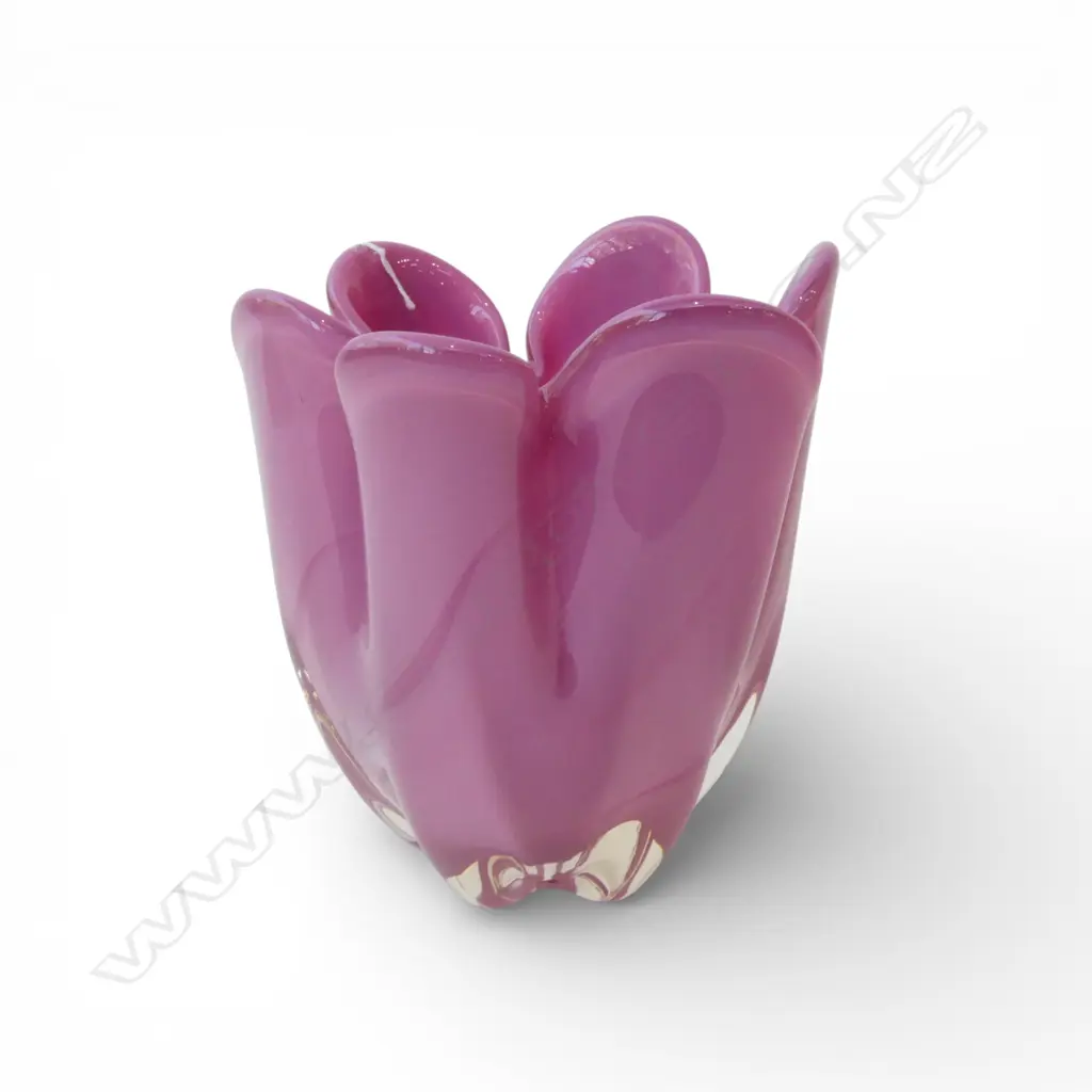 PINK ART GLASS VASE H180mm Image 1++