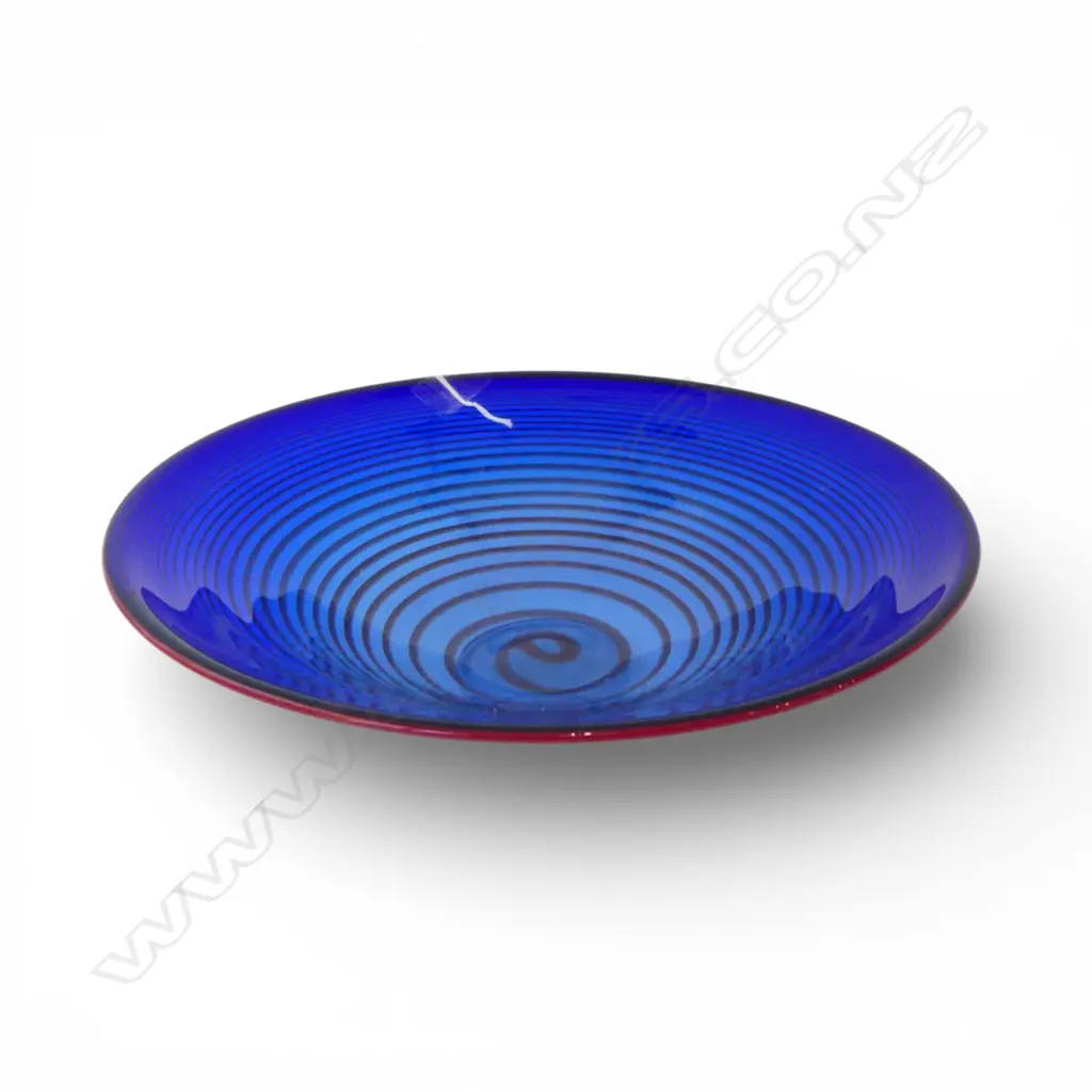 GARRY NASH ART GLASS BOWL, SIGNED & DATED '93 H.90mm, 320mm dia Image 1++