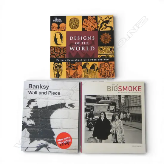 3 REFERENCE BOOKS; BANKSY, BIG SMOKE & DESIGNS OF THE WORLD 