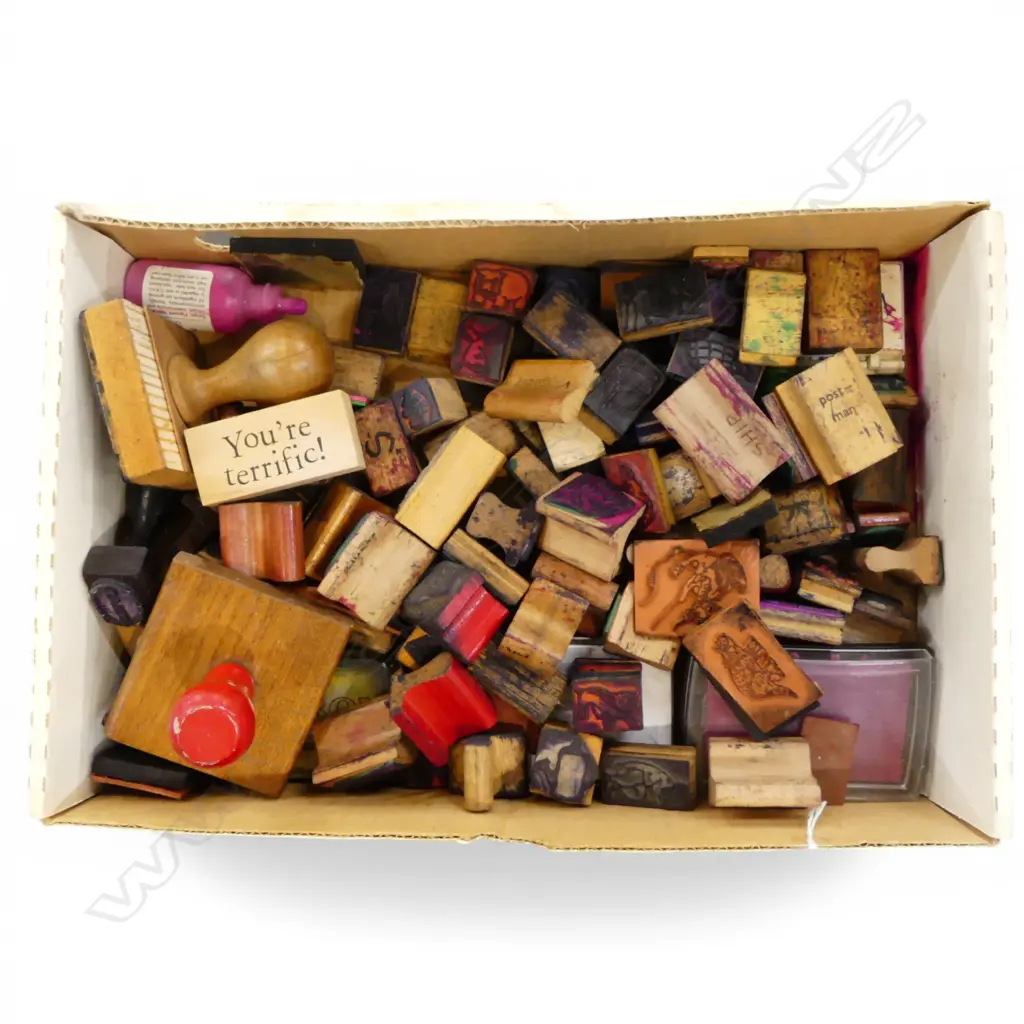 ASST. VINTAGE EX-SCHOOL RUBBER STAMPS Image 1++