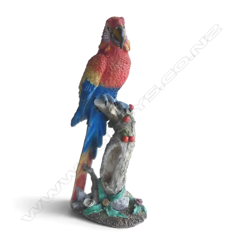 VINTAGE DECORATIVE PARROT RESIN STATUE, H.430mm Image 1++
