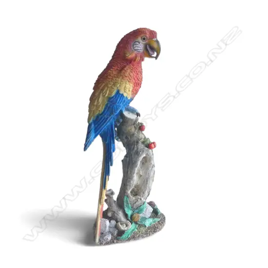 VINTAGE DECORATIVE PARROT RESIN STATUE, H.430mm