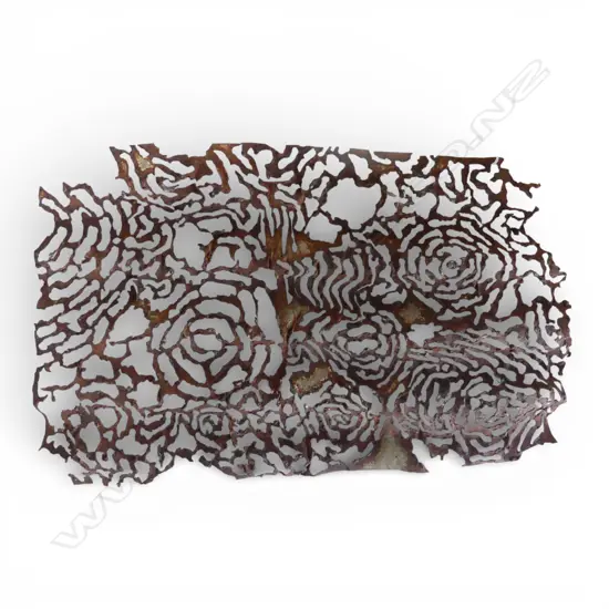 jeff Thomson CORROGATED STEEL LACE WORK SCULPTURE from estate John Perry maybe a collaborative piece H.600mm