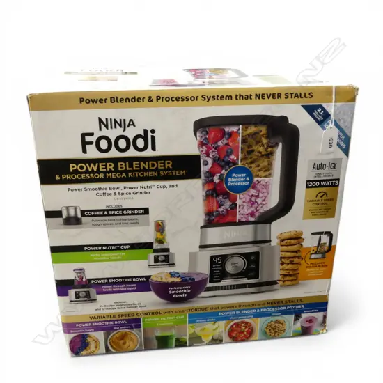 NINJA FOODI POWER BLENDER & PROCESSOR MEGA KITCHEN SYSTEM - AS NEW; ORIGINAL BOX & INSTRUCTIONS