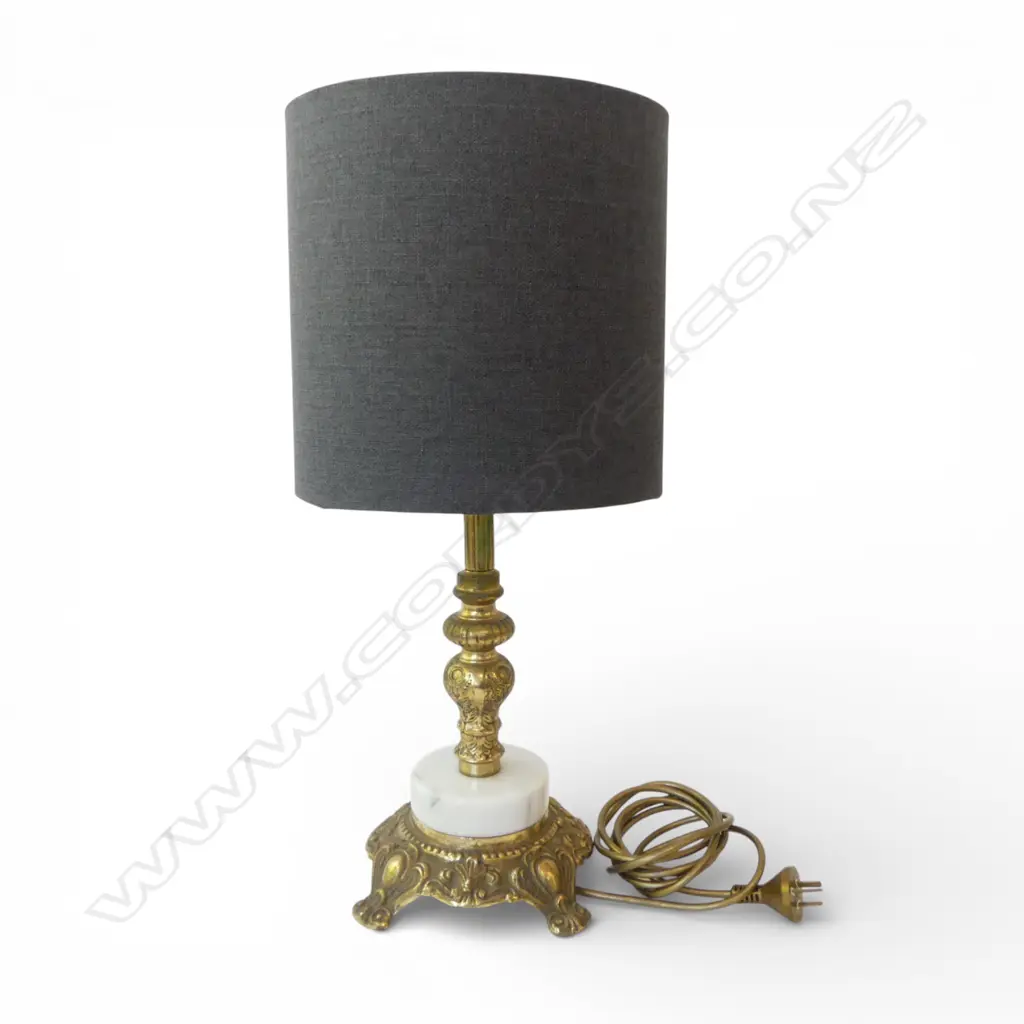 RETRO BRASS SIDE LAMP H550mm W.SHADE working Image 1++