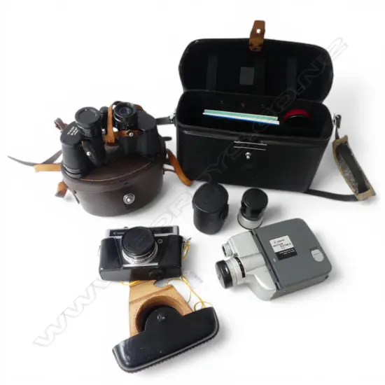 CANON 'CANONET JUNIOR' CAMERA, NIKON BINOCULARS, CANON FILM CAMERA