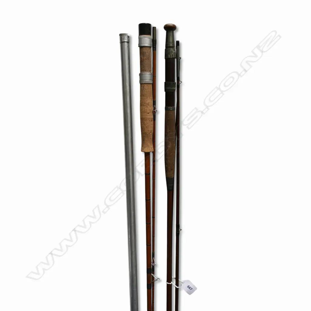 TWO SPILT FLY FISHING RODS + HARDY ALUMINIUM ROD CASE Image 1++