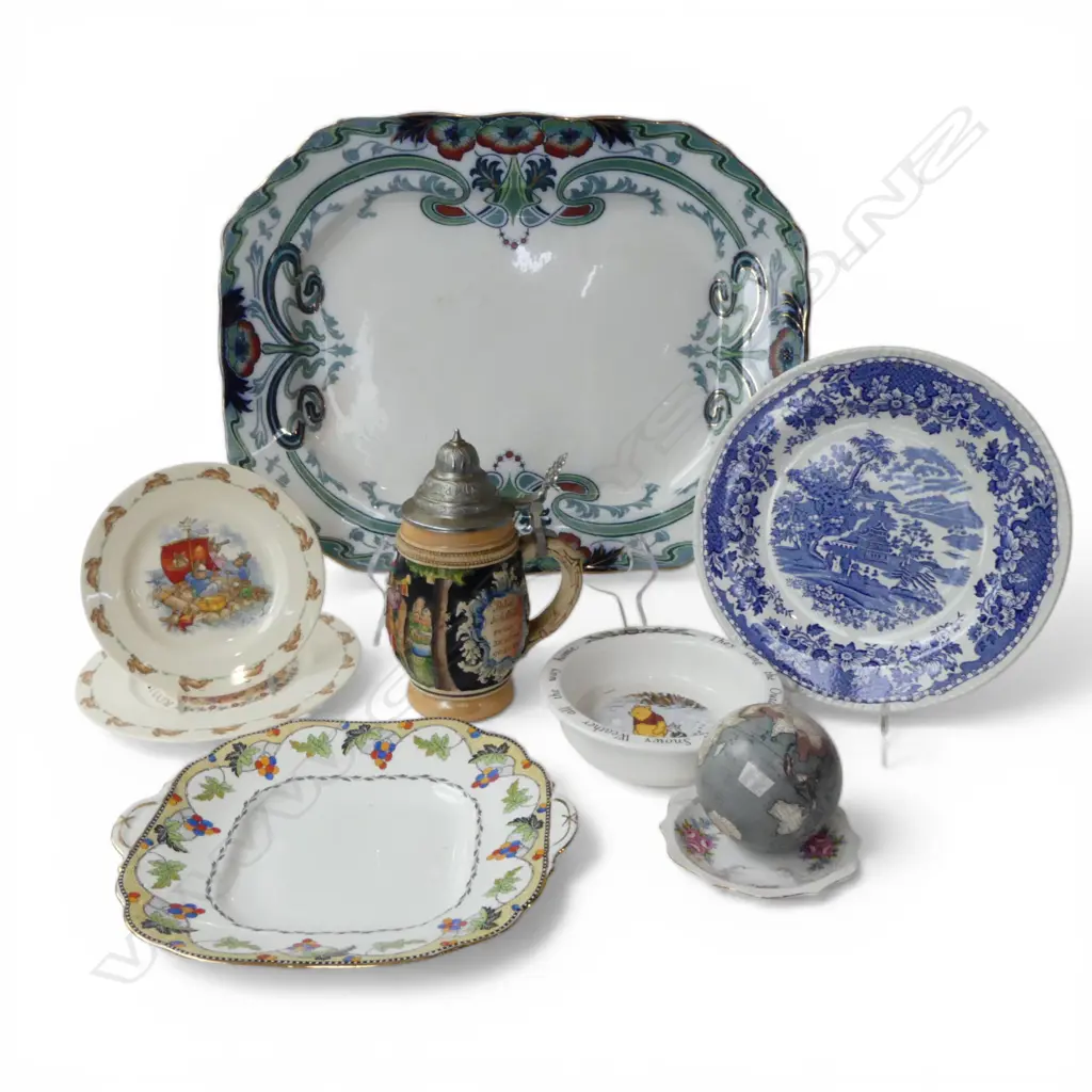 ASST. CHINA, BUNNYKINS PLATES, BURLEIGH PLATTER ETC, BEER STEIN Image 1++