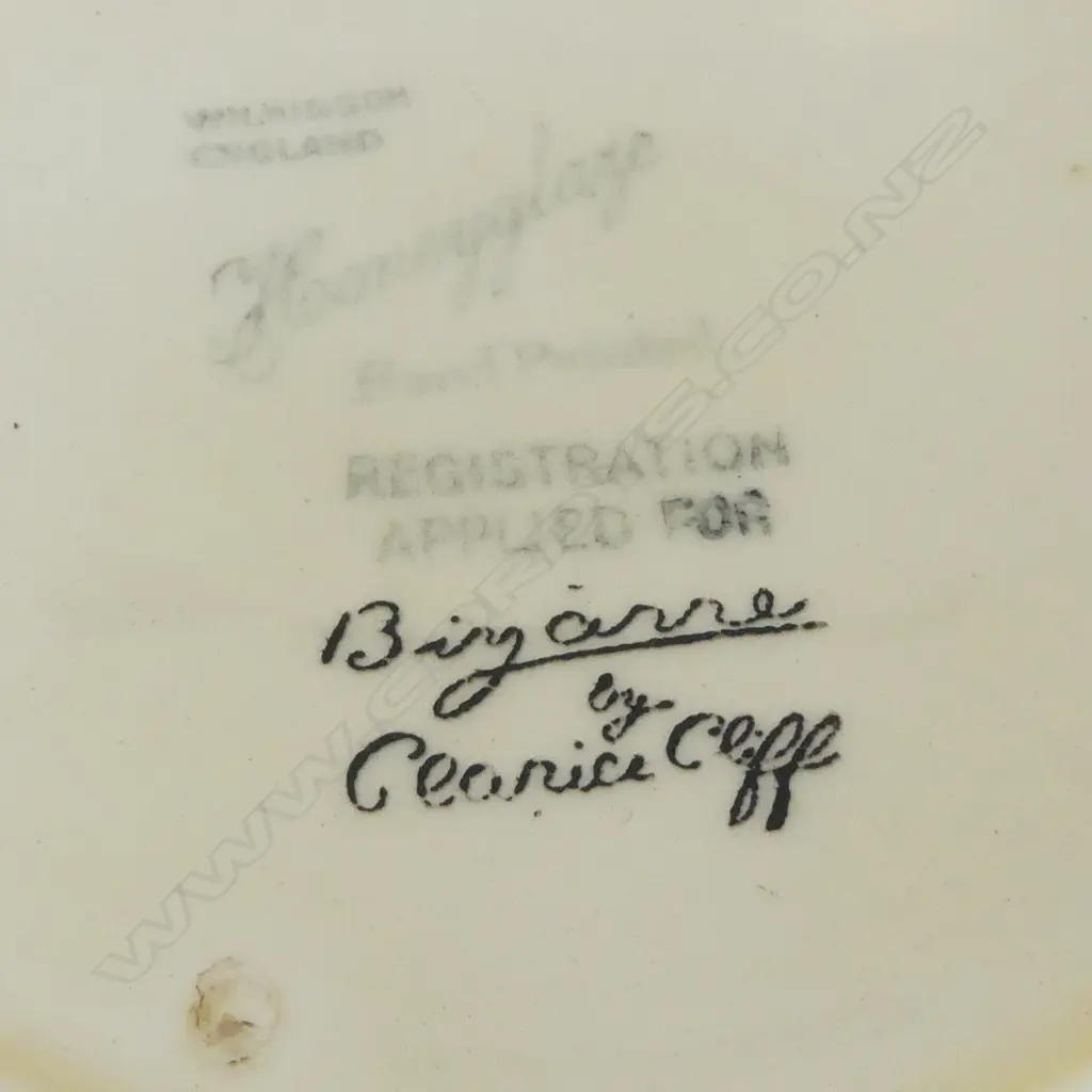 CLARICE CLIFF BIZARRE LIDDED CONTAINER 135mm dia interior rim chip Image 1++