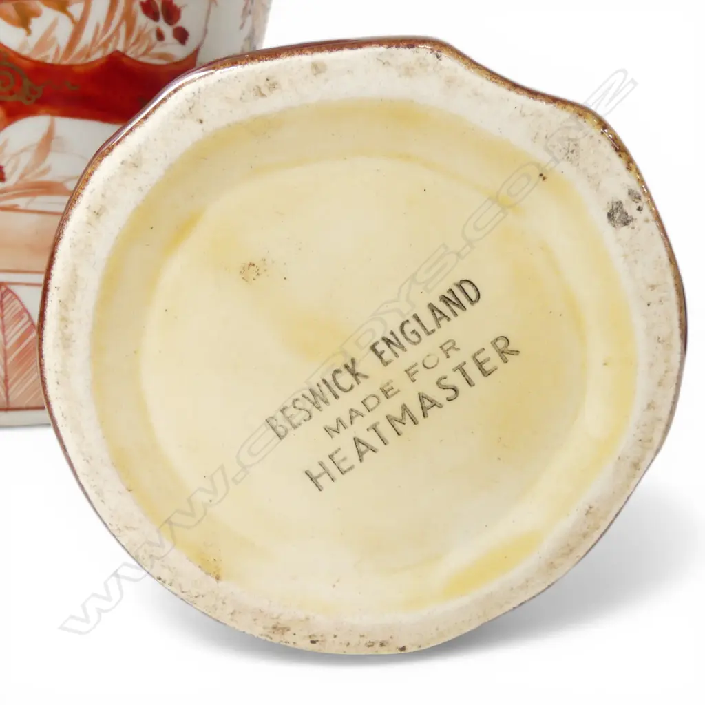 3 VASES; 2 KUTANI H.305mm (FIRING FLAW) + BESWICK MONK DECANTER & 5 CUPS Image 1++