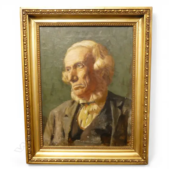 ARTIST UNKNOWN, late 19thC PORTRAIT OF A GENTLEMAN, OIL ON CANVAS 500x375mm minor losses