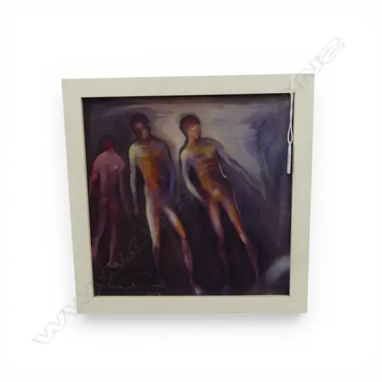 CATHERINE MANCHESTER, STEPPING OUT, OIL ON CANVAS, SIGNED & DATED VERSO, 2009, 245x245mm