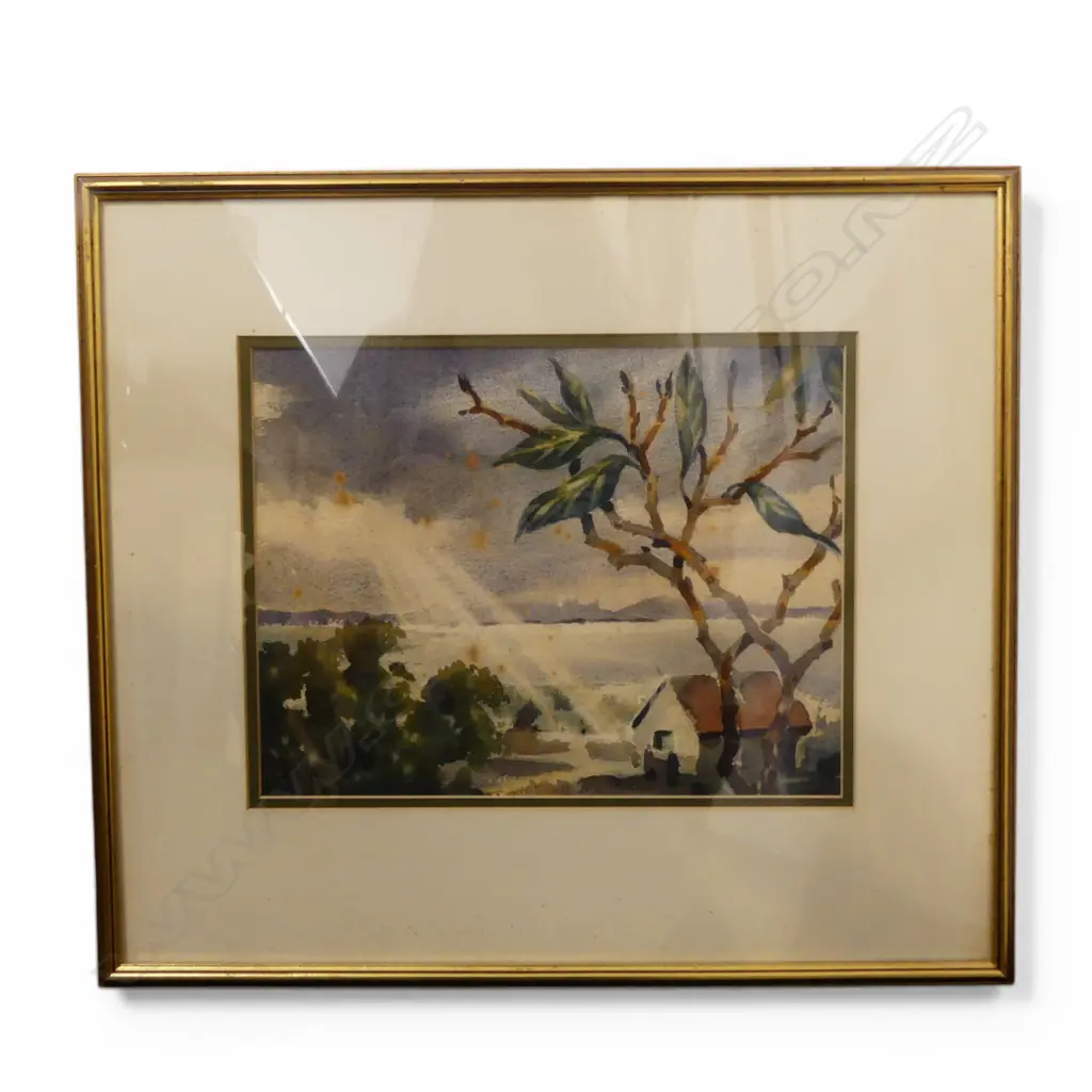 SIGNED ILLEGIBLY, WAITEMATA HARBOUR FROM MT ALBERT, WATERCOLOUR, 235 x 305mm Image 1++