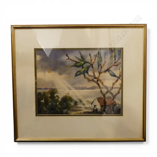 SIGNED ILLEGIBLY, WAITEMATA HARBOUR FROM MT ALBERT, WATERCOLOUR, 235 x 305mm