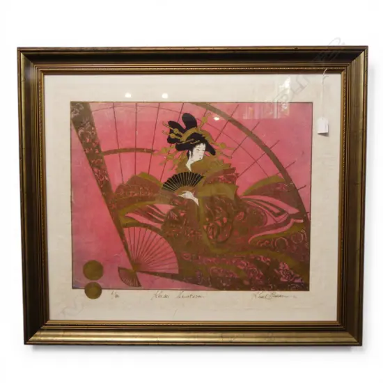KAREL BURROWS 'KEISEI COURTESAN' PRINT ON HAND MADE PAPER, 6/80 550x665mm