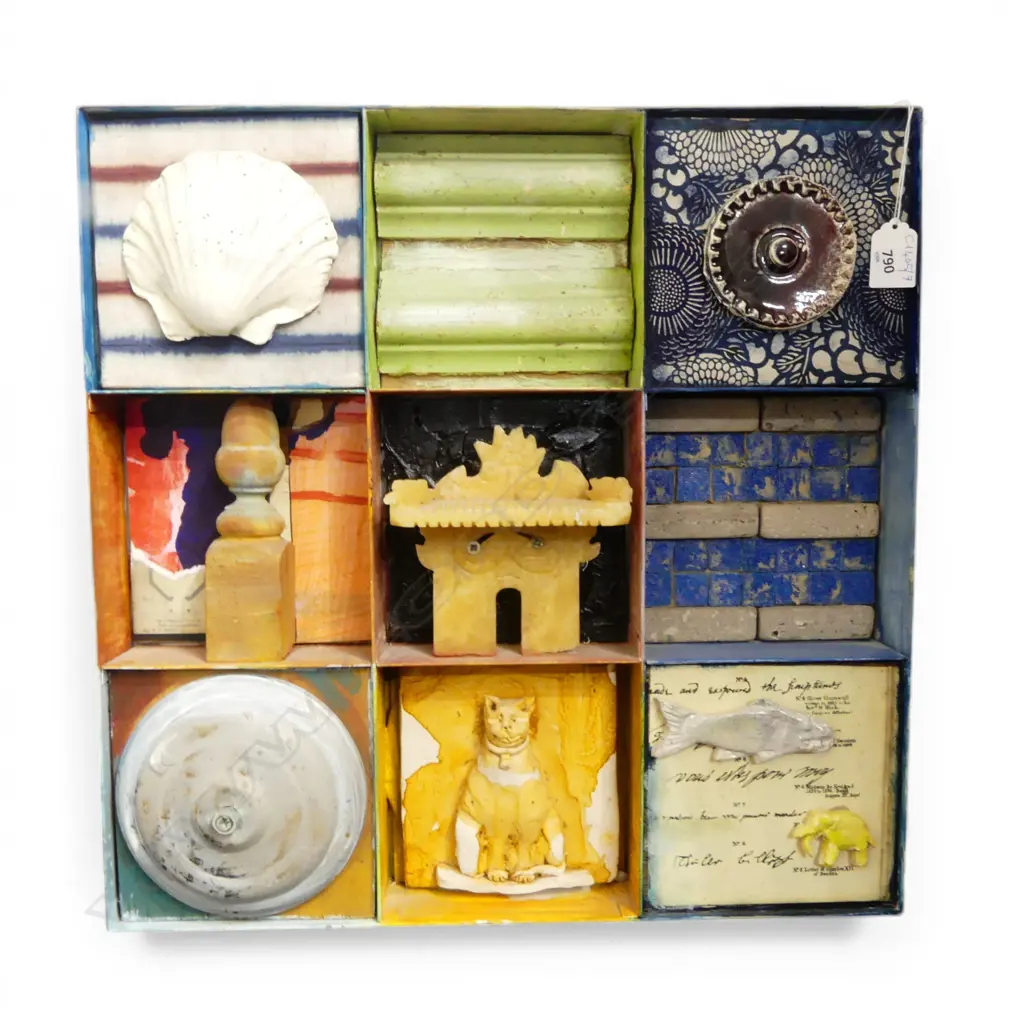 JOHN PAPAS 'THE REMEMBRANCE OF THINGS PAST (OBSERVING IV) MIXED MEDIA 450x450mm Image 1++