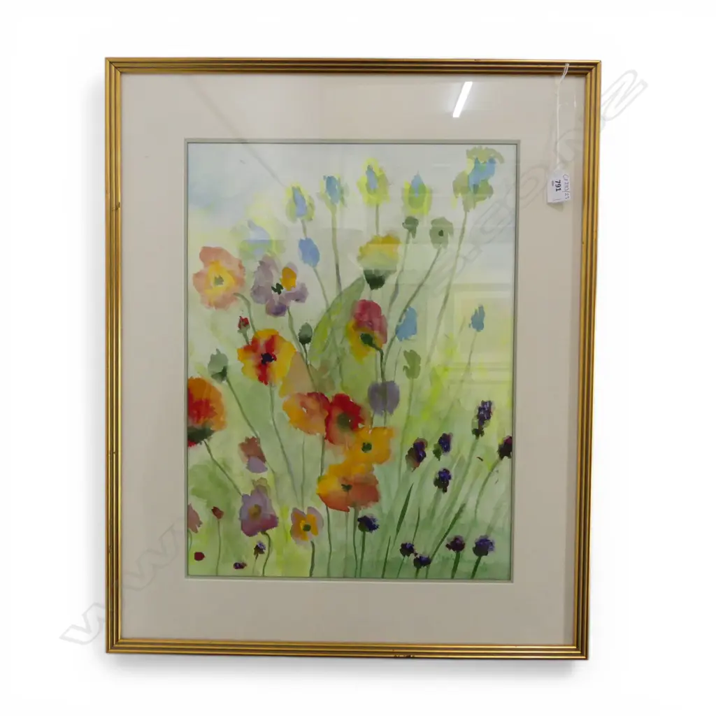 NEALE BEARDEN, FLORAL WC, SIGNED & DATED '98 485x365mm Image 1++