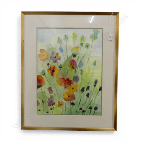 NEALE BEARDEN, FLORAL WC, SIGNED & DATED '98 485x365mm