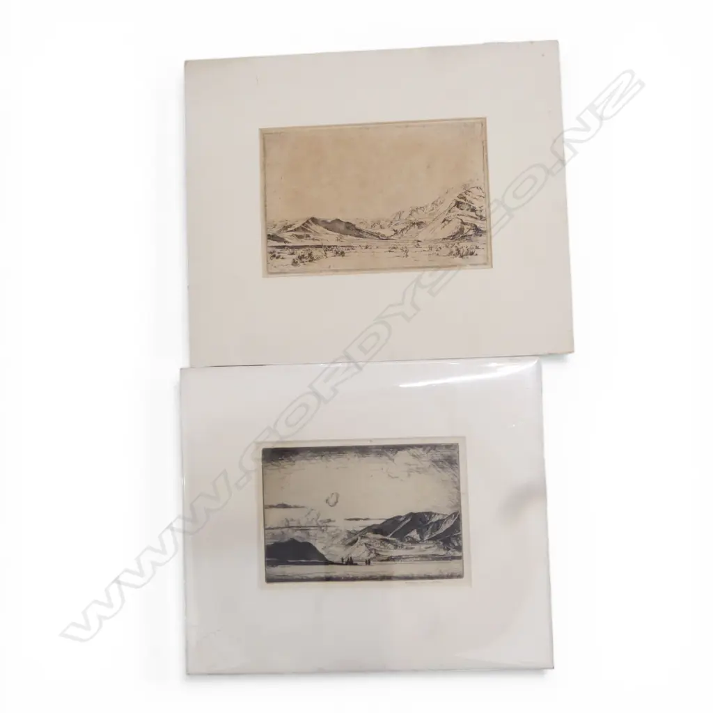 ALFRED COOK, TWO PRINTS  - 'UNTITLED' AND 'NEAR CASTLE HILL' ETCHING, 130 X 190mm (aprox, each) Image 1++