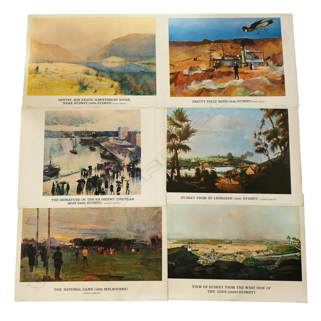 6 PRINTS; AUSTRALIAN COLONIAL LANDSCAPES ETC 500x705mm overall Image 1++