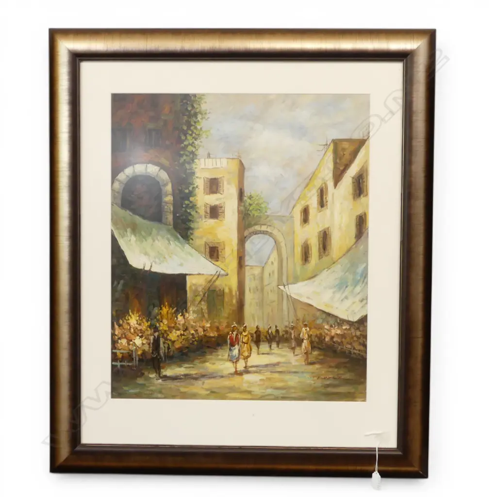 SIGNED ARTWORK, STREET SCENE, ACRYLIC 610x510mm Image 1++