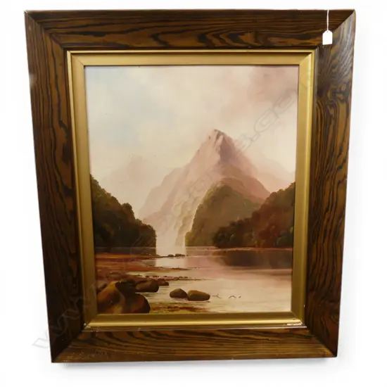 LGE George Edmund Pruden (NZ 1870-1944) oil ON BOARD 'Mitre Peak' signed 755 x 615mm