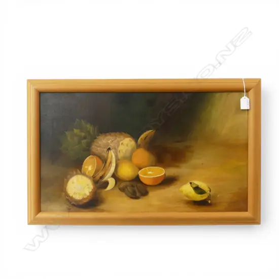 OIL ON CANVAS FRUIT STILL LIFE SIGNED K.PEEK 1906