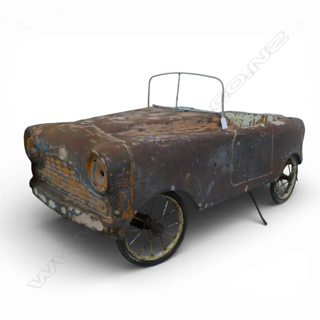 PEDDLE CAR BODY & WHEELS ONLY rust L.980mm Image 1++