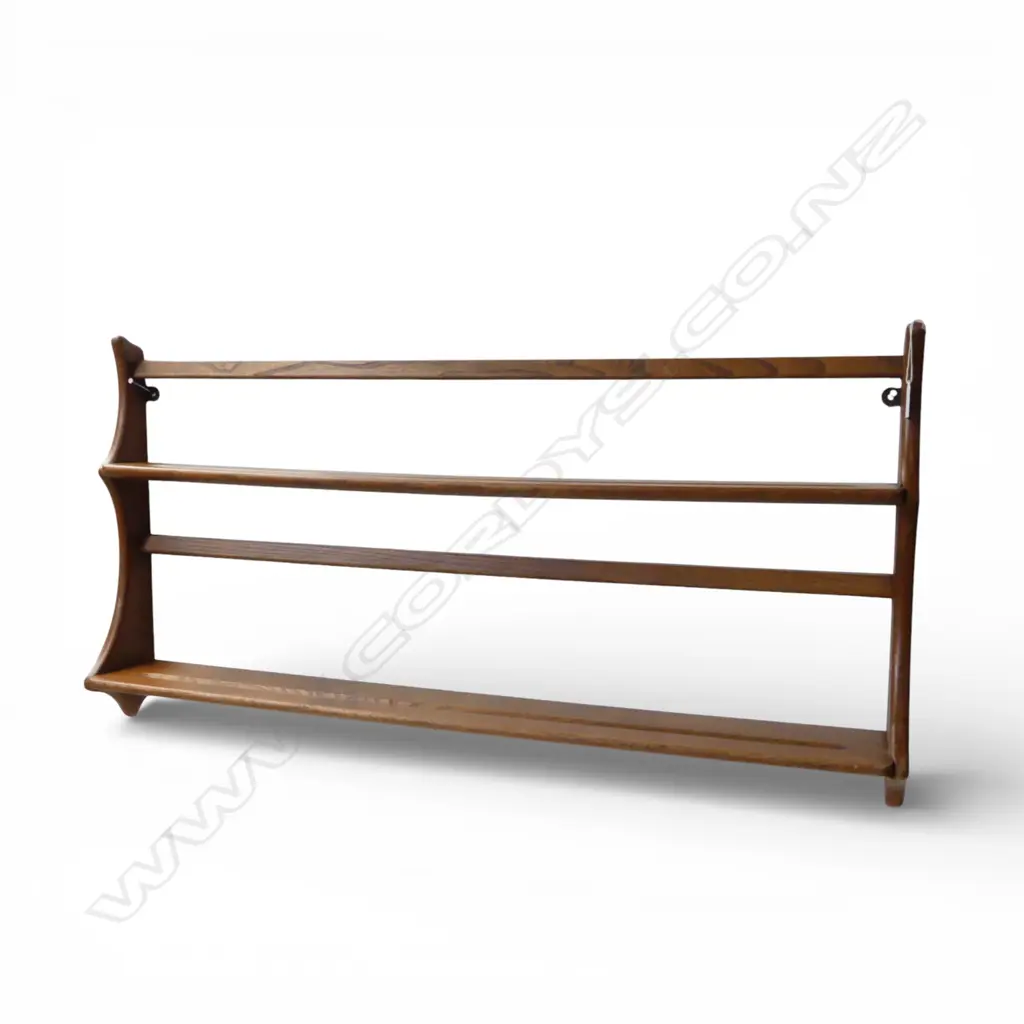 MID CENTURY / RETRO ERCOL WOODEN PLATE RACK 965x130x500mm Image 1++