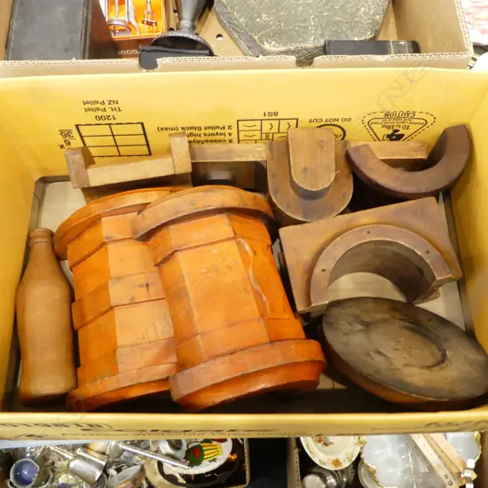 ASST. WOODEN MOULDS INCL. BOTTLE MOULD