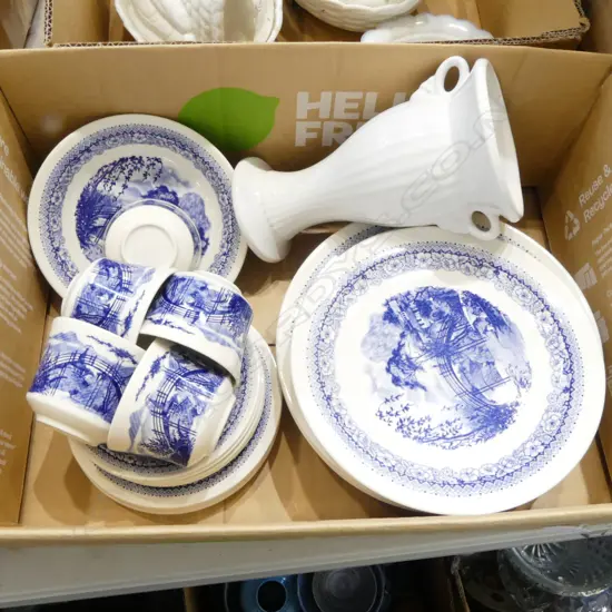 C/L BLUE & WHITE  PLATES ETC; + C/L GREATIAN VASE