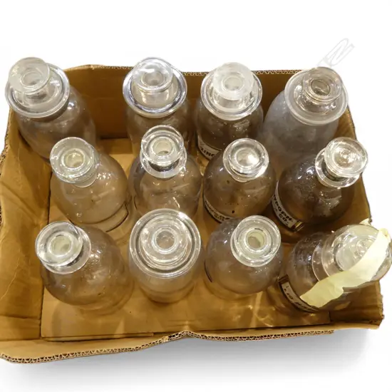 COLLECTION OF VINTAGE GLASS CHEMIST BOTTLES