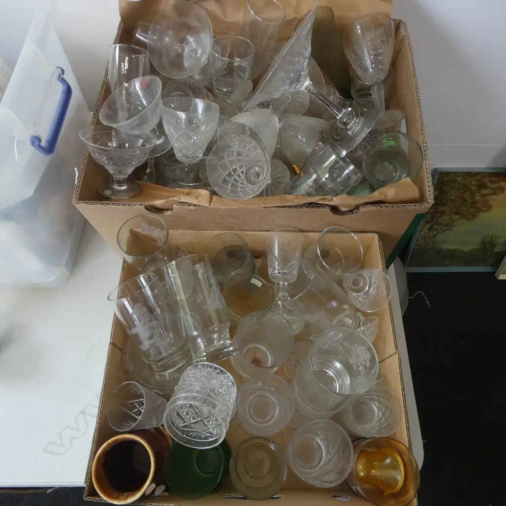 2 BOXES OF ASST. GLASS & CRYSTAL Image 1++