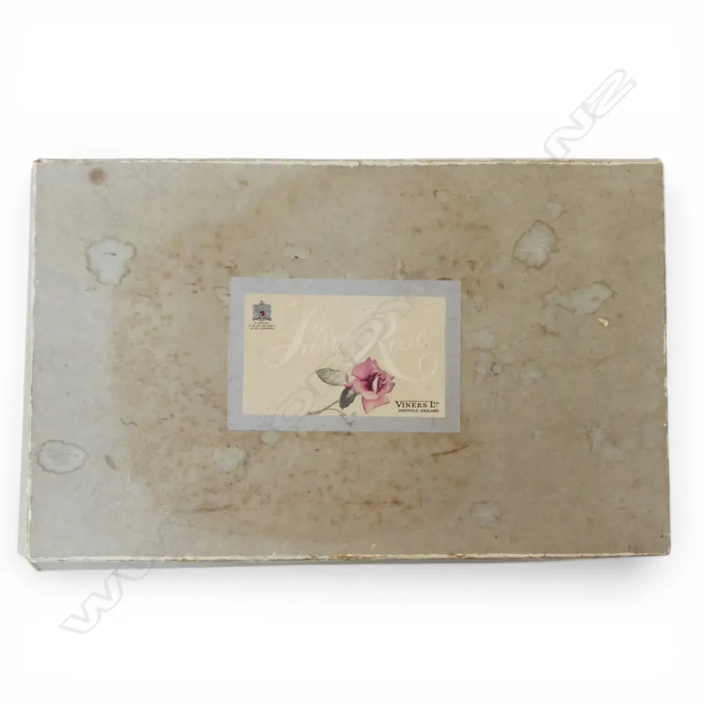 CANTEEN OF SHEFFIELD PLATE SILVER ROSE PAT CUTLERY Image 1++