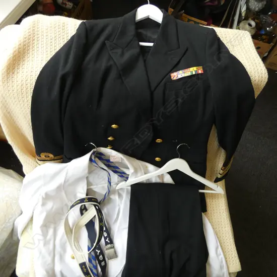 COSTUME NAVY UNIFORM TROUSER, SHIRT & JACKET + THROW