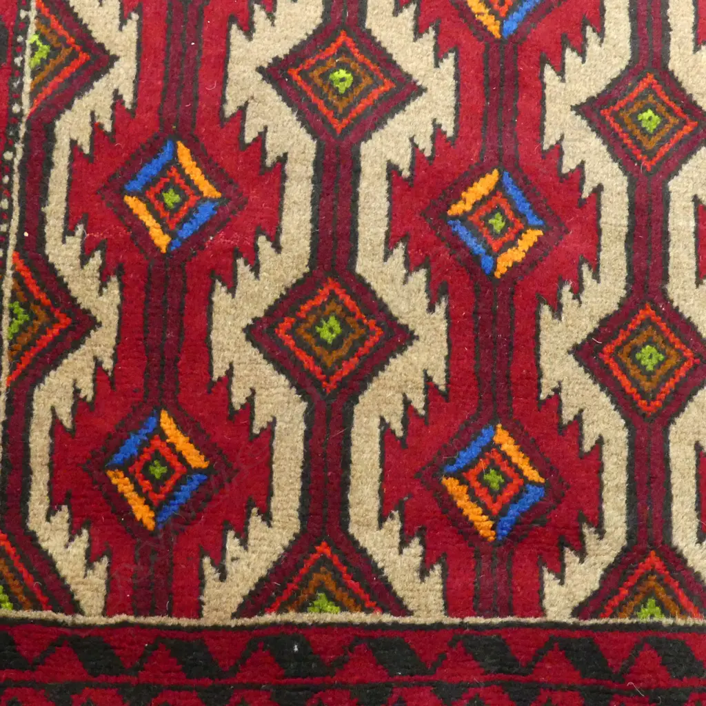 HAND KNOTTED WOOL PILE BALUCHI RUG 1000x1860mm Image 1++